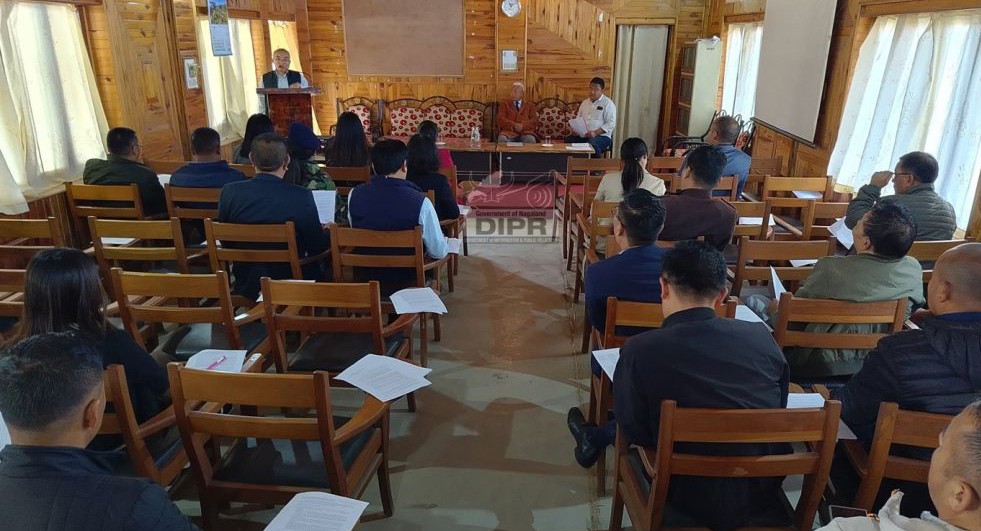 Advisor, New & Renewal Energy & Chairman DPDB, Phek Z Nyusietho Nyuthe, addressing the DPDB meeting held at DPDB Hall, Phek. (DIPR Photo)