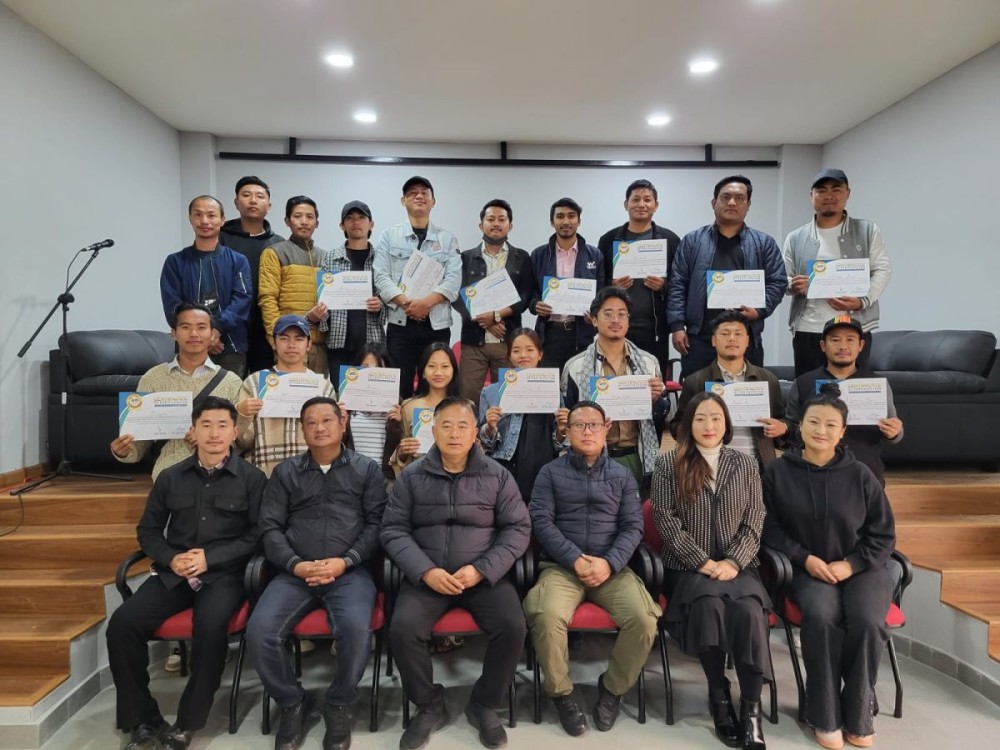 Dignitaries with participants of Music Production Workshop on March 8.