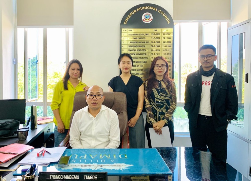 Officials and others during the signing of MoU between 90.8 Hills FM and Dimapur Municipal Council.