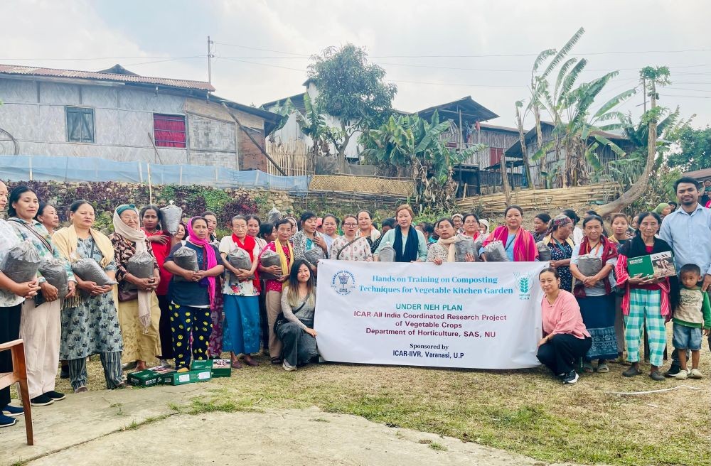 Participants at the hands-on vermicomposting training at Zuikhu village, Chumukedima district.