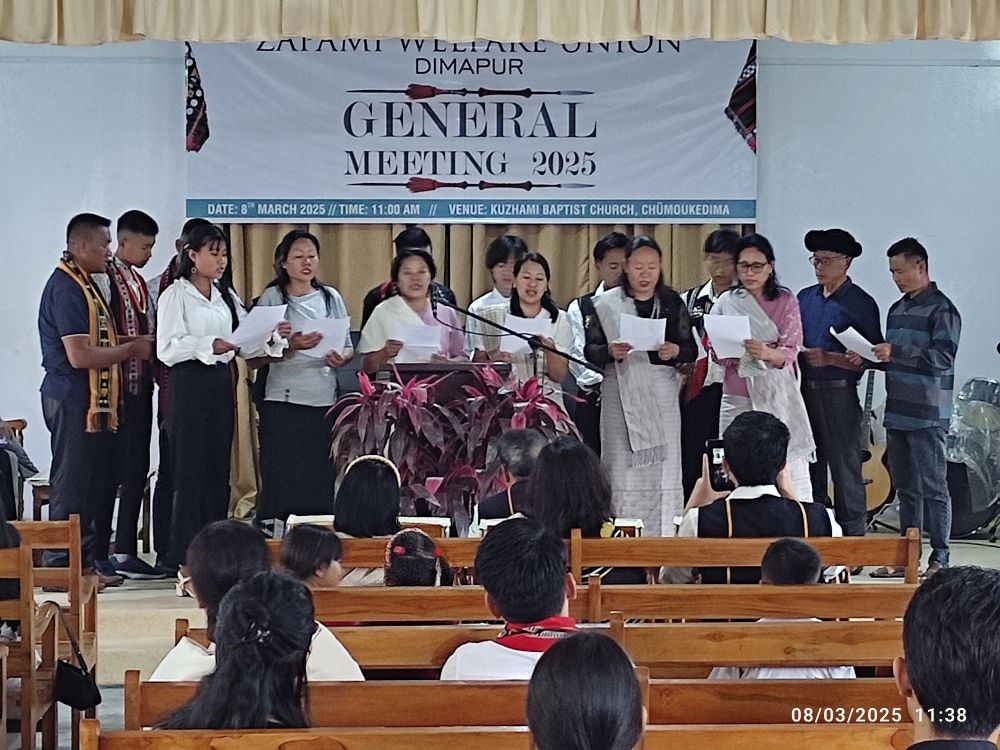 Participants presenting song during the event held at Kuzhami Baptist Church, Chümoukedima on March 8.