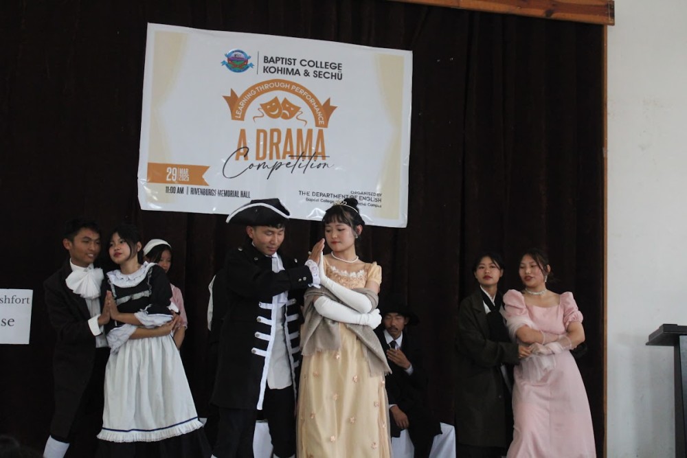 Students of Baptist College during drama competition on March 29.