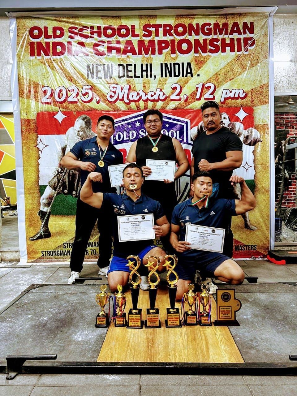 NSFA team at Old School Strongman India Championship 2025 at Delhi.