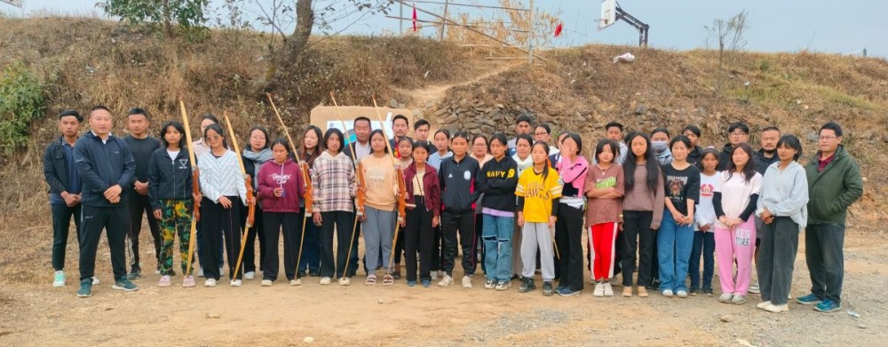 Coaches with the students of Government High School Chetheba on March 12.