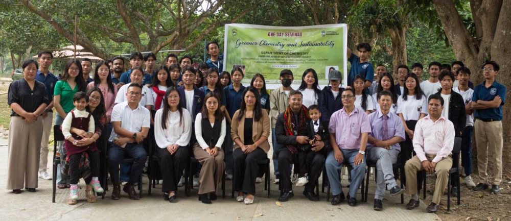 Faculty members, students, and experts at the seminar on “Greener Chemistry and Sustainability” at Patkai Christian College, organized in collaboration with Kohima Science College under the DBT-Star College Project.