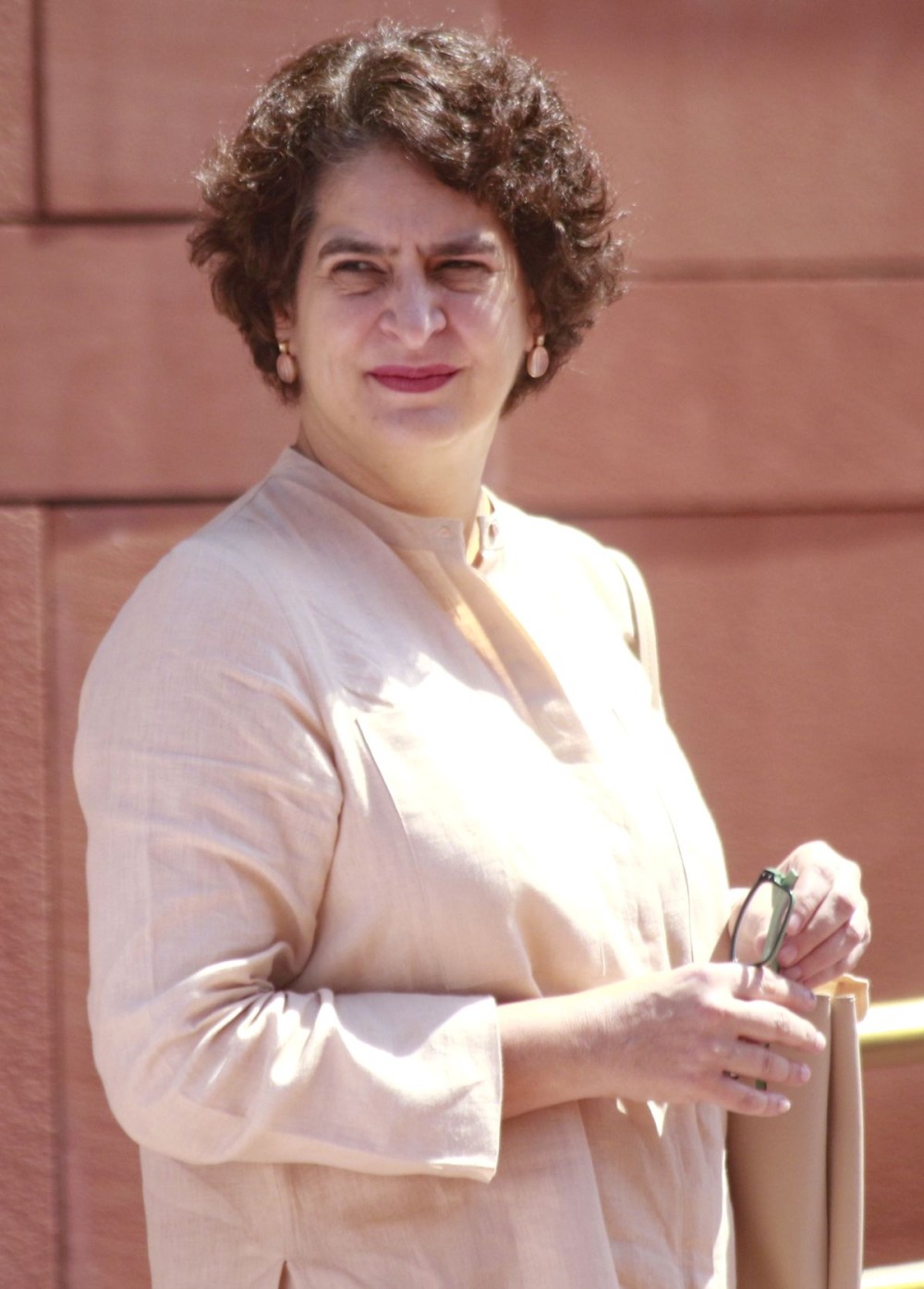 New Delhi: Congress MP Priyanka Gandhi Vadra at Parliament House during the budget session of the Eighteenth Lok Sabha in New Delhi on Wednesday, March 19, 2025. (Photo: IANS)
