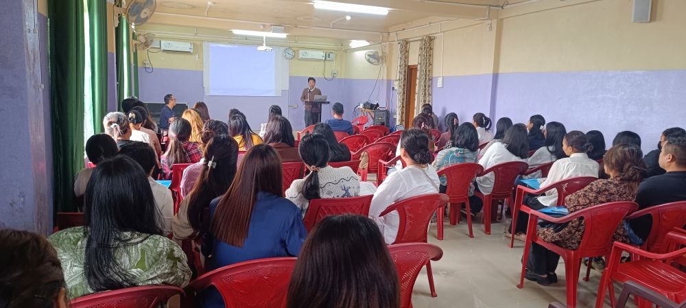 A section of the gathering during the district level training on Non Communicable Disease held at the conference hall of District Hospital, Mon on March 28.