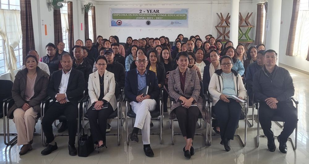 Razouseyi Vese and others with trainees during the inaugural programme of 2 year Diploma in Foundational Stage Education in Kohima on March 4. (Morung Photo)