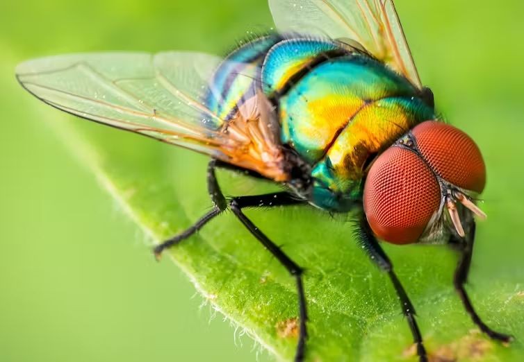 This is a close-up photo of an ordinary garden fly. Amith Nag Photography/Moment via Getty Images