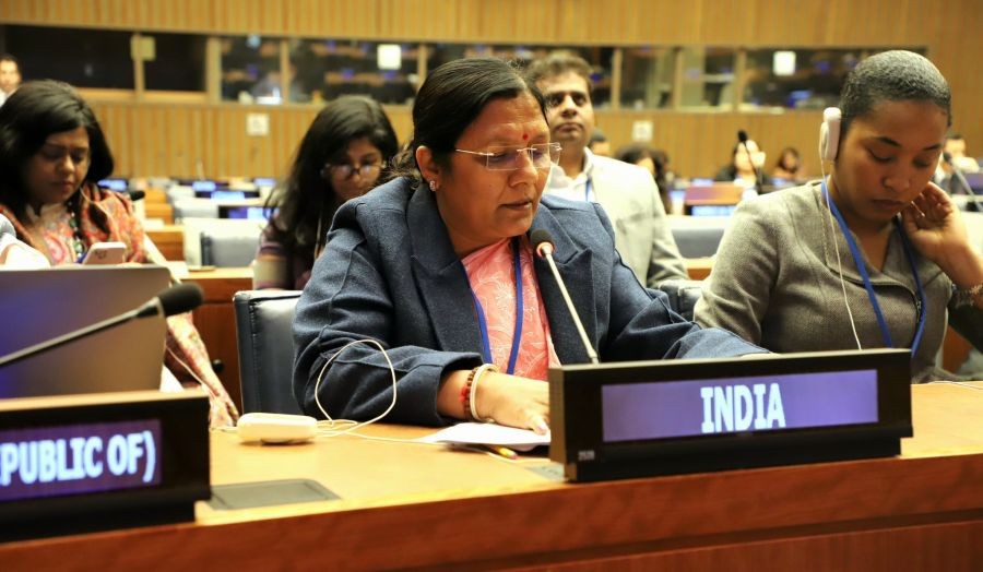 Title : India promoting digital, financial literacy among women entrepreneurs in rural areas: Govt at UN   Caption : Savitri Thakur, Union Minister of State for the Ministry of Women and Child Development at the 63rd session of the UN's Commission for Social Development (CSoCD), in New York, US