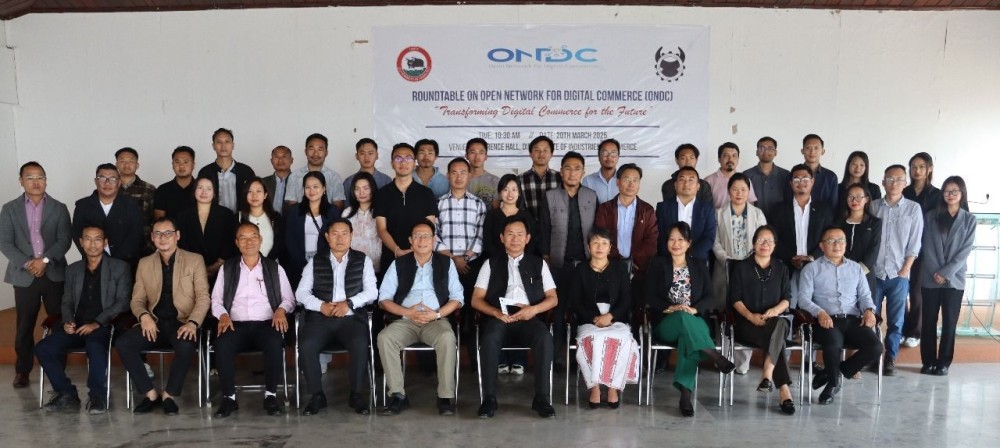 Dignitaries with others during a roundtable discussion in Kohima on March 20.