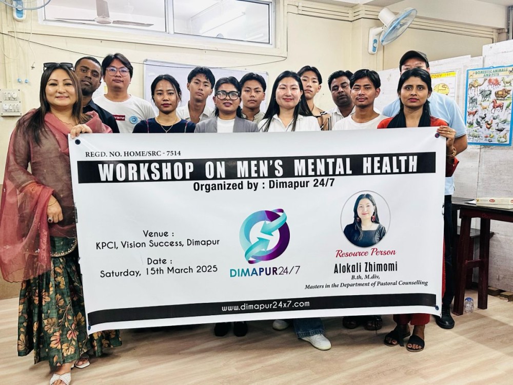 Participants of the men’s mental health workshop in Dimapur on March 15.