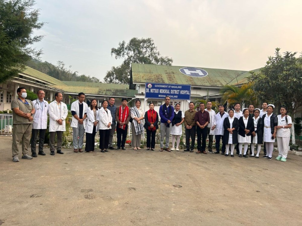 Commissioner & Secretary DoH&FW, Anoop Khinchi and Directorate Officials with Medical Superintendent and Staff during monitoring visit to DMMDH Wokha on April 8.