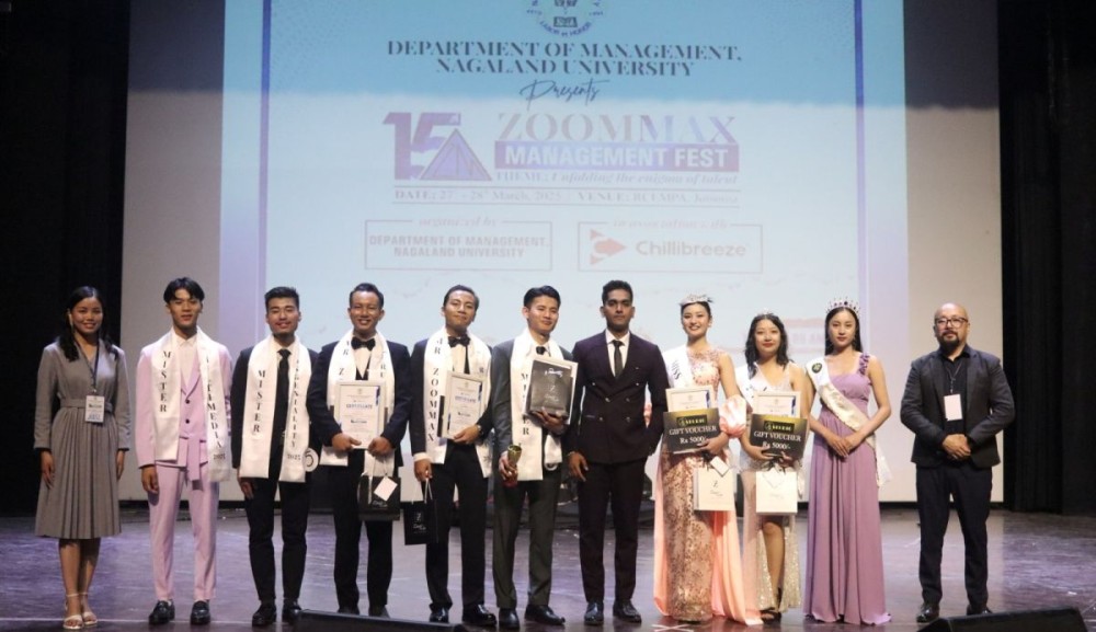 Winners of Mr & Miss Zoommax Beat Contest with others during the 15th edition of Zoommax held at RCEMPA Jotsoma on March 27 and 28.