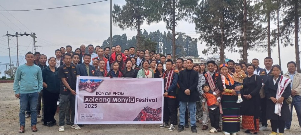 Konyak and Phom Naga communities with other CSO officials at the Aoleang-Monyiu Festival at Circuit House Zunheboto on April 4. (Morung Photo)