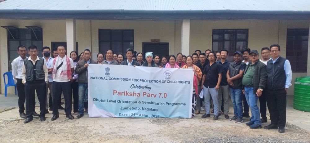Ramdeuna, DEO, Kenneth Jakha, ADEO Zunheboto along with parents and guardians during the programme on April 24 at Government Higher Secondary School, Zunheboto. (Morung Photo)