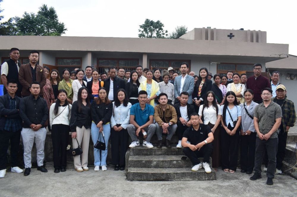 MLA Mhonbemo Humtsoe along with the aspirants selected for civil services coaching. (Morung Photo)