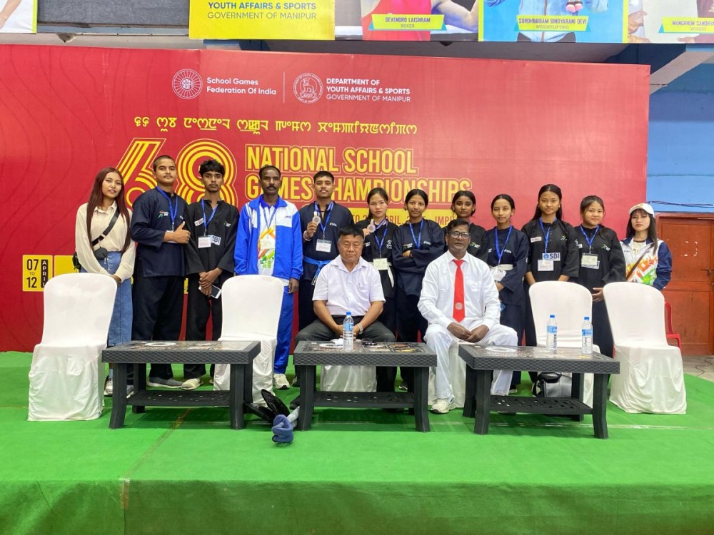 Pelenla and Vishal Tanti, silver medallists from Nagaland at the 68th National School Games Championships 2024-25 held in Imphal. (Photo Courtesy: ANTTA)