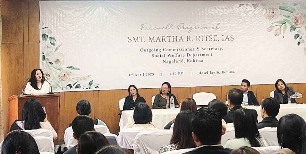 Outgoing Commissioner and Secretary, Social Welfare, Martha R Ritse speaking during the farewell programme organized in her honour.