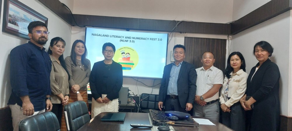 Kevileno Angami and others during the launch of Nagaland Literacy & Numeracv Fest 3.0 in Kohima on April 30. (Morung Photo)