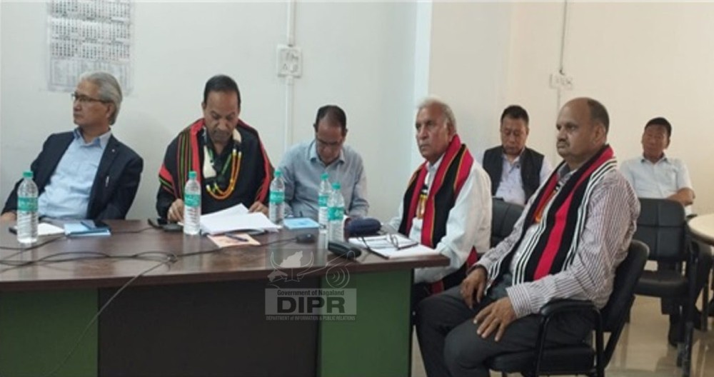 Officials from DAHD, GOI during a state briefing meeting held in view of their visit and monitor the National Livestock Mission Scheme for two districts, Peren and Dimapur on May 29. (DIPR Photo)