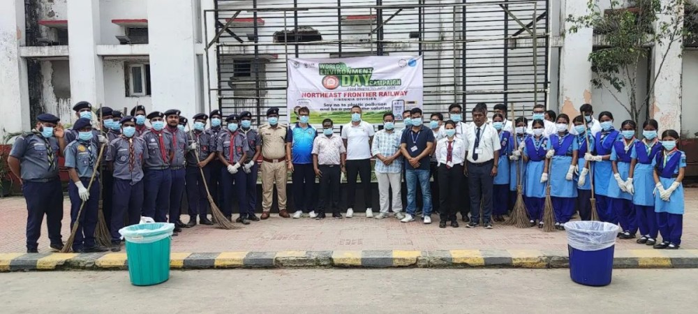 The Northeast Frontier Railway organises a plantation drive was carried out at the Divisional Railway Hospital as a as part of the ‘Go Green’ initiative.  (Photo Courtesy: CPRO NFR)