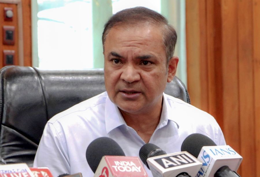 Manipur Chief Secretary P.K. Singh addresses the media, at Secretariat Mini Hall, Babupara, in Imphal West, Thursday, May 29, 2025. (Photo: IANS)