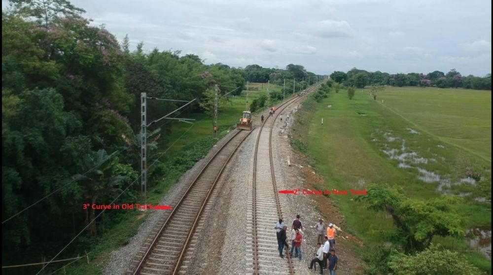 NFR carries out track realignment at Simaluguri–Moranhat section to enhance train speed and efficiency under Tinsukia division. (Photo Courtesy: CPRO NFR)
