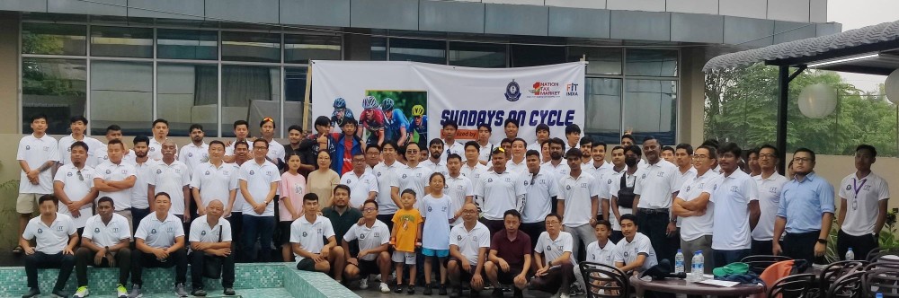 As part of pre-GST Day celebrations, the Central GST Dimapur Commissionerate organised a cycle rally on May 18 in coordination with the Fit India Movement “Cycles on Sunday.” The event was held to promote physical fitness and a healthy lifestyle and at the same time mark 8 years of GST since its introduction on July 1, 2017. Around 90 participants gathered at the CGST Office Dimapur near City Tower area where the rally was flagged off at 6:30am. The cycle rally ended at Hotel Layover 3rd Mile NH29 where certificates were given to all participants.