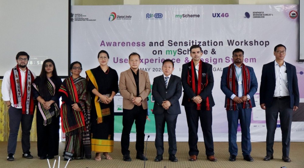 Dr G Hukugha Sema, Commissioner & Secretary of IT&C with others during the workshop on myScheme awareness and UX4G held on May 8. (DIPR Photo)
