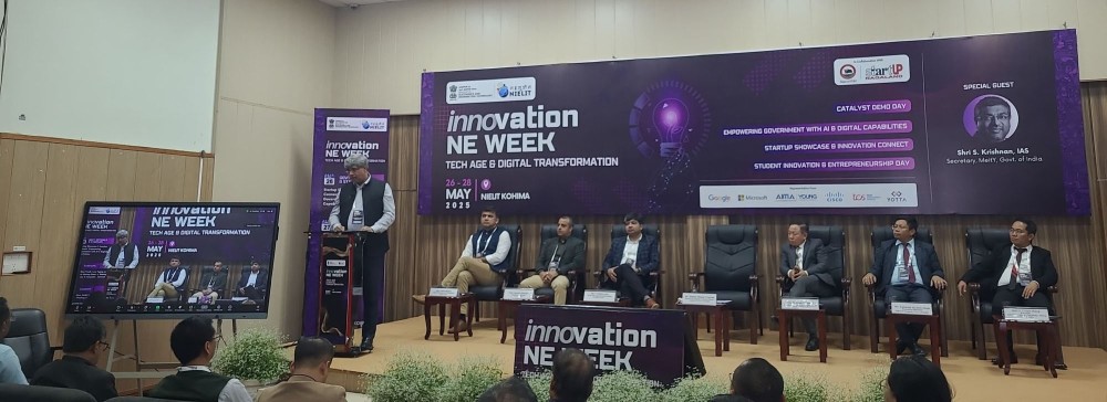 Dr Madan Mohan Tripathi addressing Innovation NE Week: Tech age & Digital Transformation at NIELIT Kohima on May 26. (Morung Photo)