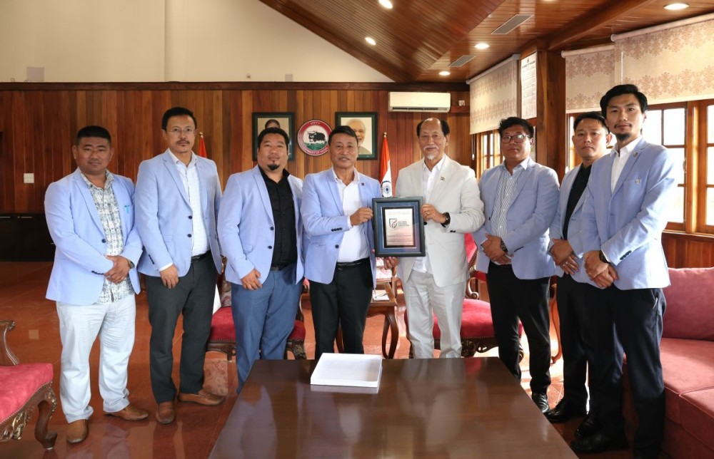 Nagaland Football Association (NFA) delegation called on Chief Minister Neiphiu Rio at his residential office on May 14.