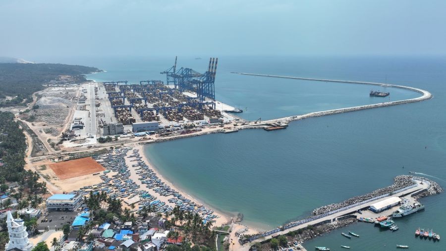 A view of the newly inaugurated Vizhinjam International Deepwater Multipurpose Seaport in Thiruvananthapuram, Kerala, Friday, May 02, 2025. (Photo: IANS)