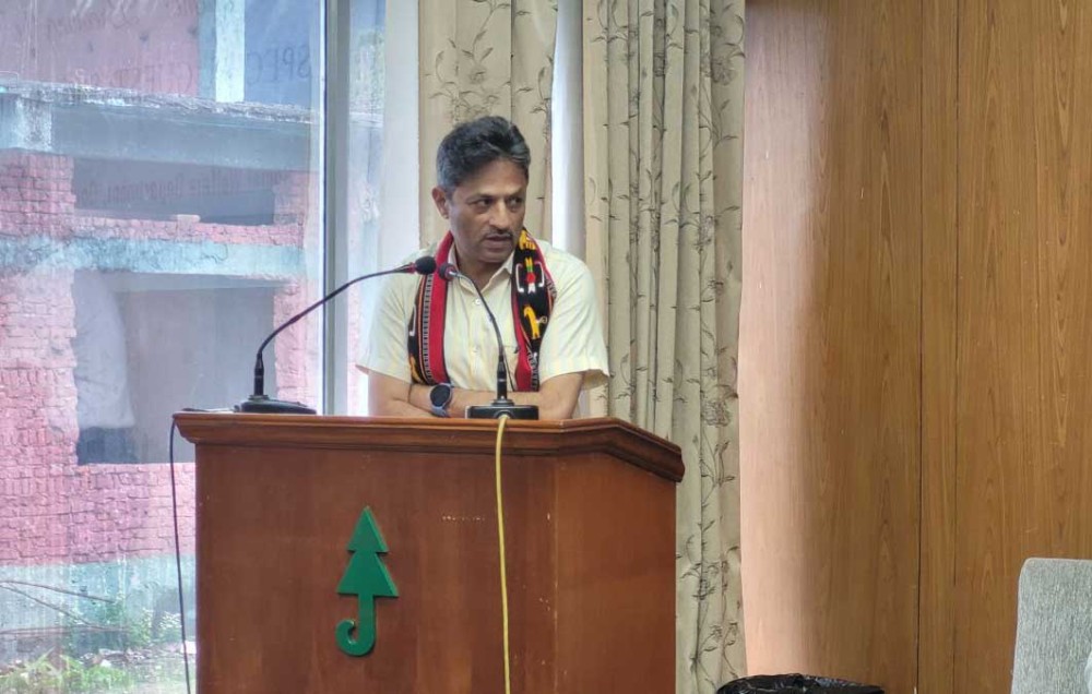 DGP Rupin Sharma addresses an event marking the International Day Against Drug Abuse and Illicit Trafficking, held at Hotel Japfü, Kohima, on June 26. (Morung Photo)