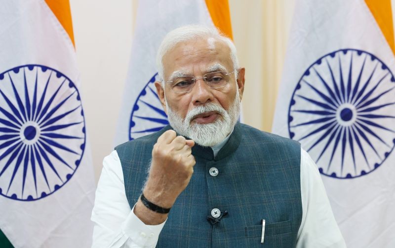 Prime Minister Narendra Modi addresses the Sikkim@50 programme via video conferencing, Thursday, May 29, 2025. (Photo: IANS/PMO)