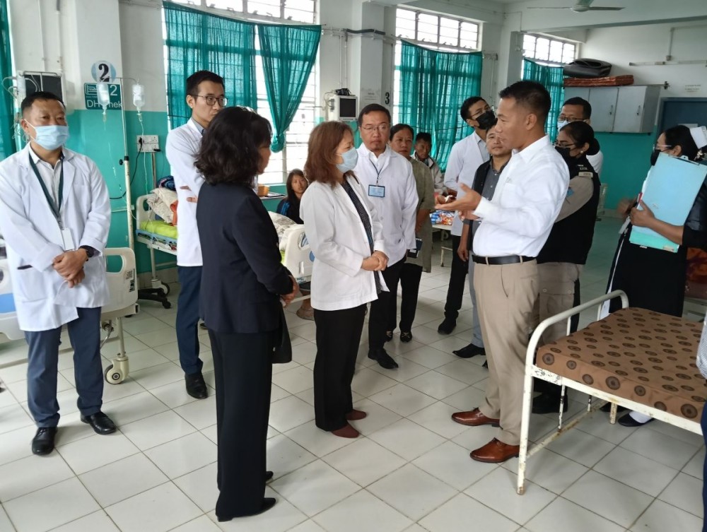 P Paiwang Konyak and other officials during a visit to District Hospital Phek on June 26.