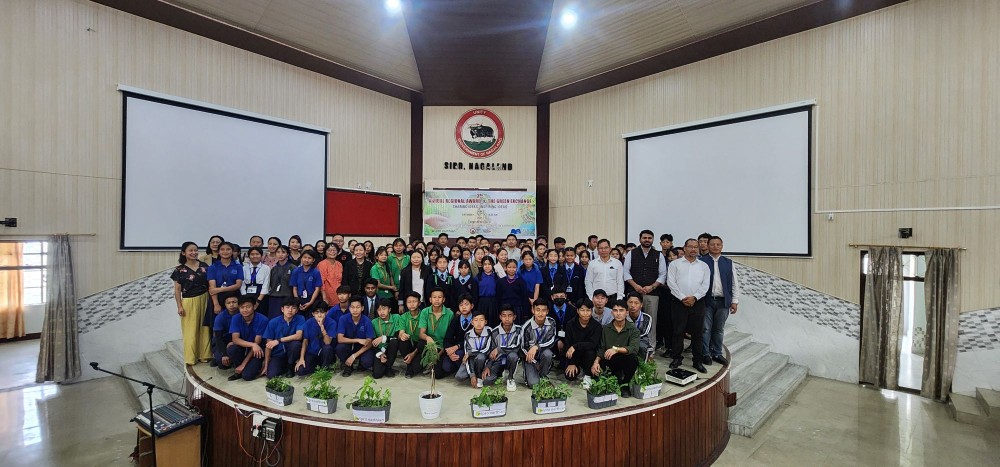 Award-winning student teams and educators from four districts gather at the 3rd Annual Wipro Earthian Regional Awards and Green Exchange at the SIRD Auditorium, Kohima, on June 7.