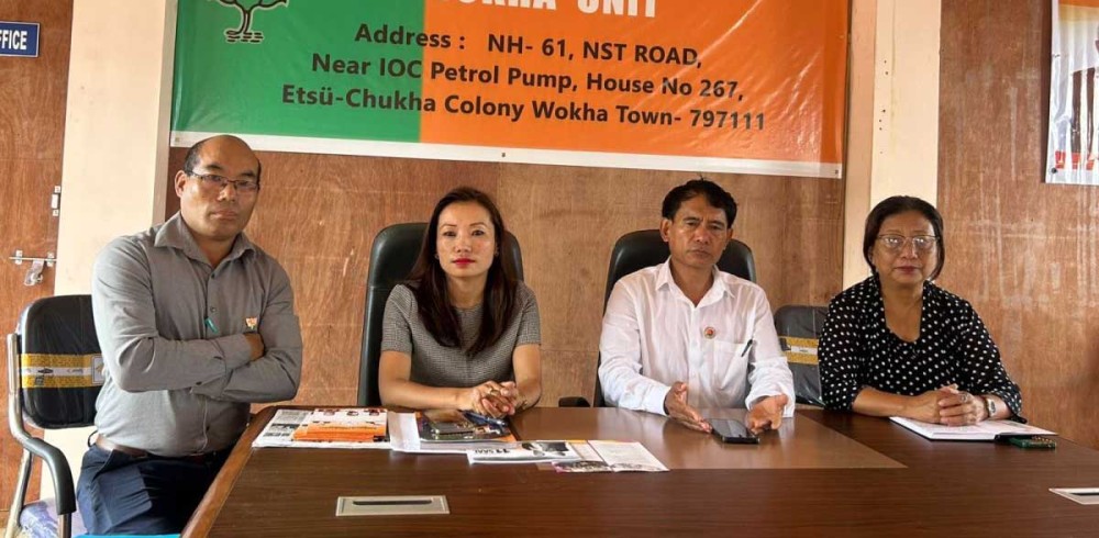BJP Wokha District members during the press conference held at the BJP Office, Wokha on June 25. (Morung Photo)