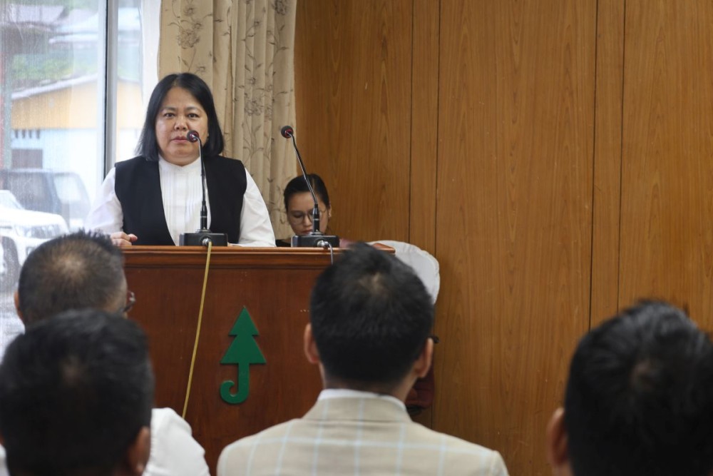 Justice Yarenjungla Longkumer speaking during the event on June 19. (Photo Courtesy: NSLSA)