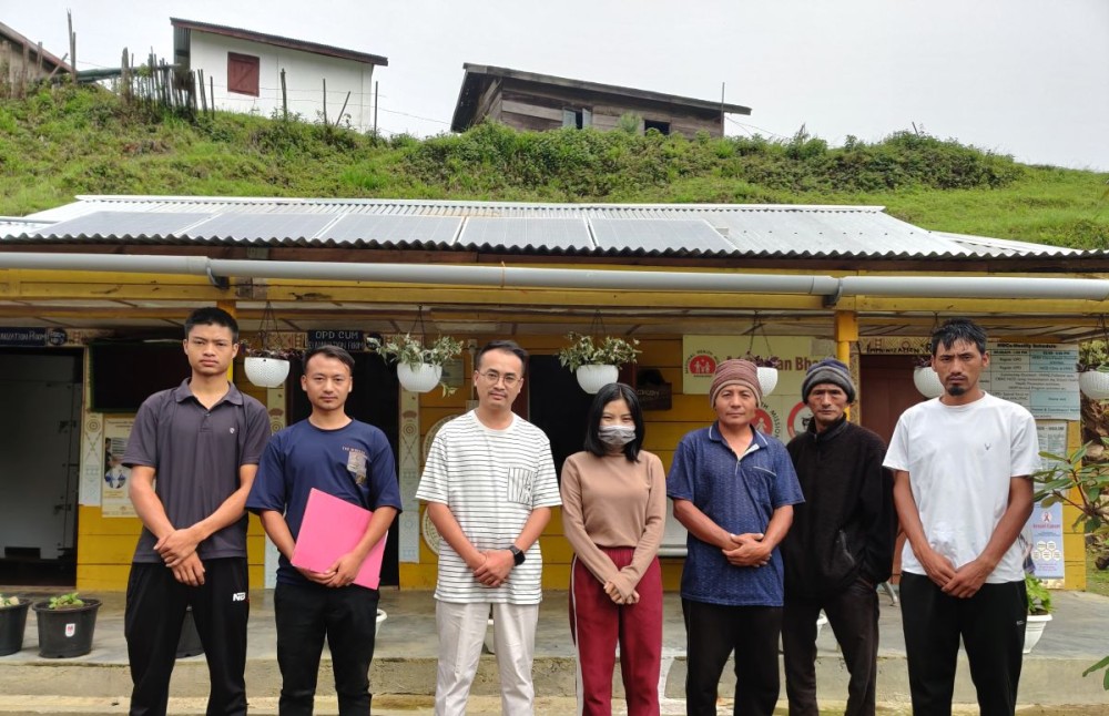 Members of the Seyochung Village Students’ Union with health centre staff during their visit to the Health and Wellness Centre in Seyochung Village, Kiphire district, on June 28.