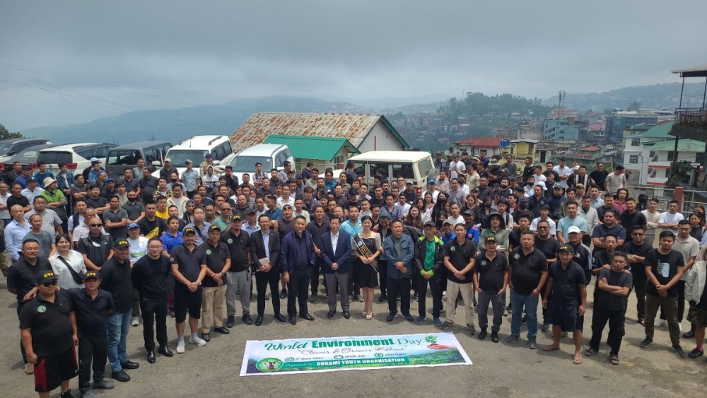 Dr Ato, Anon Konyak, AYO officials and others during World Environment Day in Kohima on June 5. (Morung Photo)