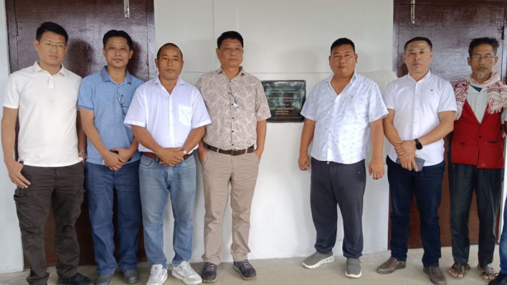 Obed Quinker and others during the inauguration of Quality Stock Bee Multiplication Centre at N. Longidang village on June 27.