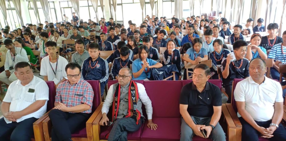 Anthony Ngullie and others during North East NSS Festival 2025 at Dzüü Resort, Rüsoma on June 14. (Morung Photo)