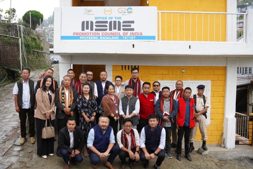 Dignitaries and others during the inauguration of MSME-PCI nodal office at Pfutsero on June 21.
