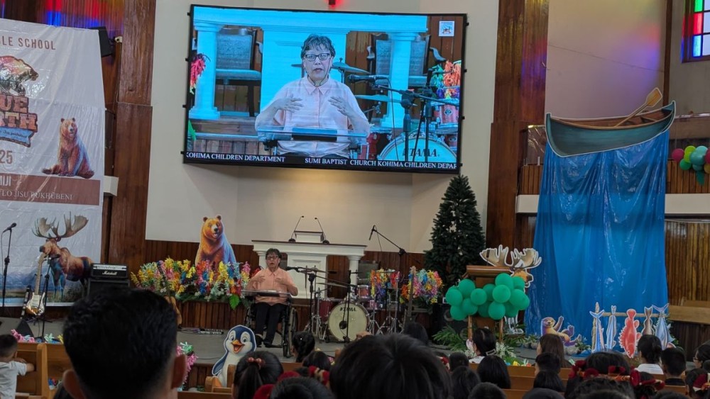 Diethono Nakhro, former State Disability Commissioner speaking at the Seminar on "Learning Disabilities" at Sumi Baptist Church Kohima on June 26. (Morung Photo)
