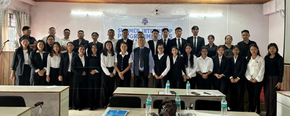 NSLSA organised a culmination programme for the Summer Internship Programme 2025 at DC conference hall, Kohima on July 31. (Photo Courtesy: NSLSA)