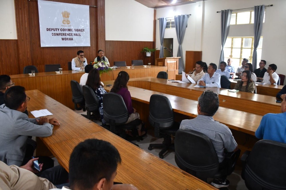 DISHA meeting was held at the Deputy Commissioner’s Conference Hall, Wokha, on Friday under the chairmanship of Lok Sabha Member of Parliament S. Supongmeren Jamir. (DIPR Photo)