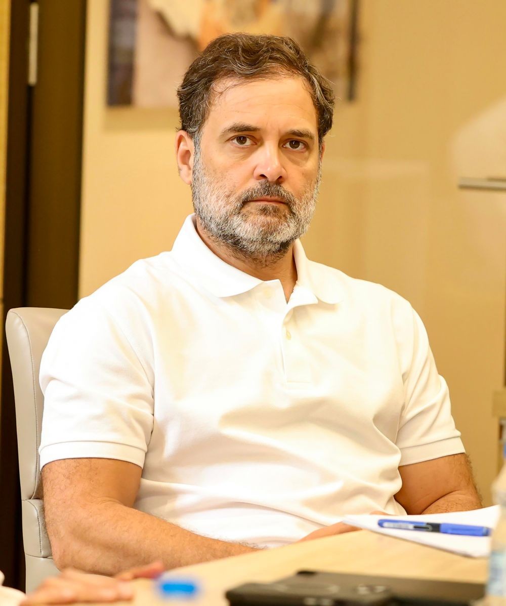 Leader of the Opposition in Lok Sabha Rahul Gandhi during the meeting with the newly appointed office bearers of INC Assam at Indira Bhavan, New Delhi, on Friday, May 30, 2025. (IANS)