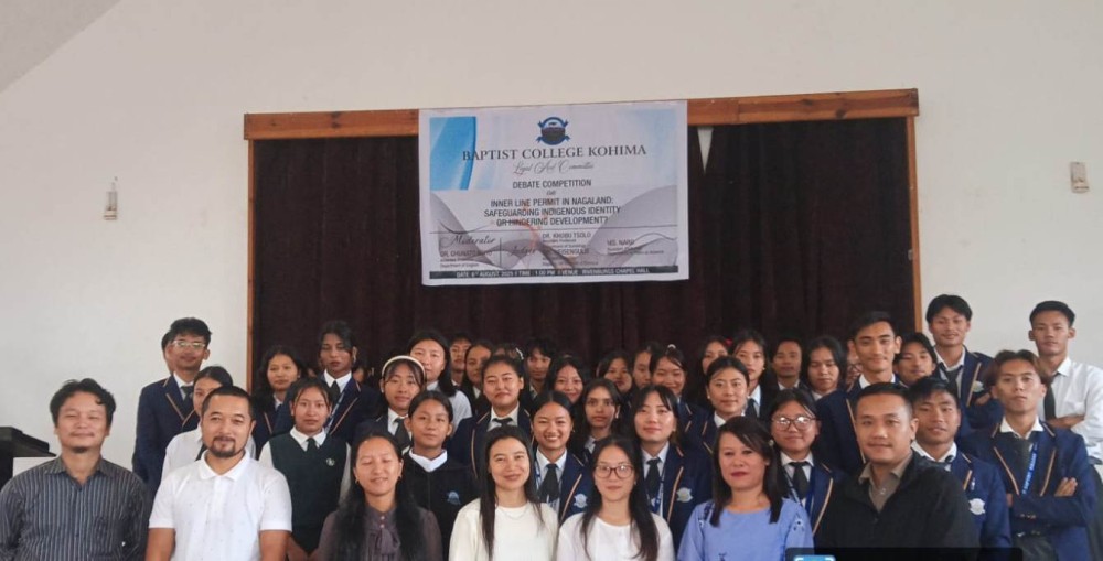 Officials and participants of debate competition on ILP on August 6 at Baptist College Kohima.