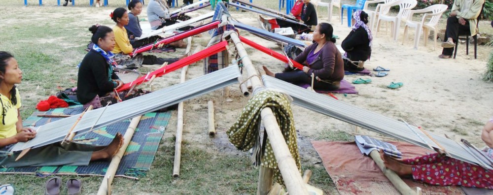 Naga weavers are seen here working on the loin loom, traditional to every Naga household. (Photos courtesy Sonnie Kath)